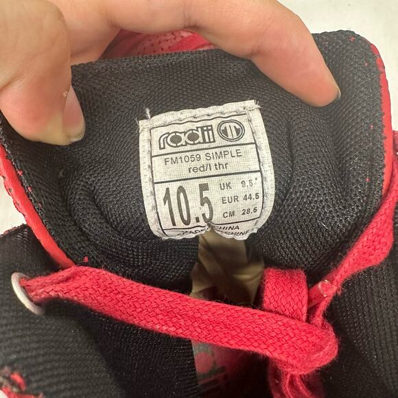 Radii Men’s Simple Leather Red High-Top Sneakers - Size 10.5 - Picture 6 of 6